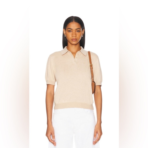Evaes Tops - NEW W/tags EAVES Emileigh Polo in Tan Size Small